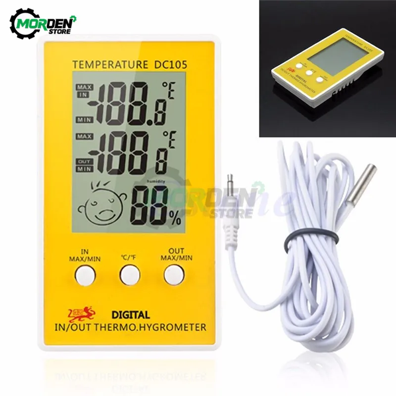 DC105 LCD Цифровой термометр бытовой Измеритель температуры и влажности гигрометр