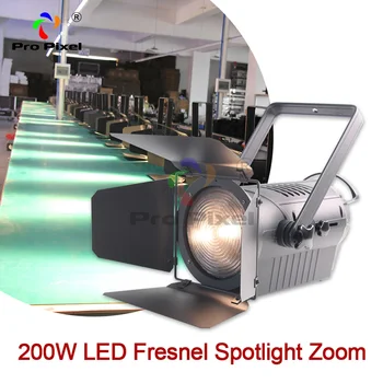 1pcs LED Fresnel Spotlight 200W WW with Manual zoom Studio Theater Concert Meeting TV Show Stage DJ Lighting Effect Equipment 1
