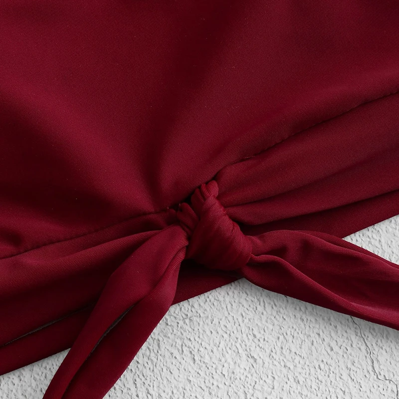 Новинка 2020 танкини для женщин кроп-топ с бантиком купальник высокой талией