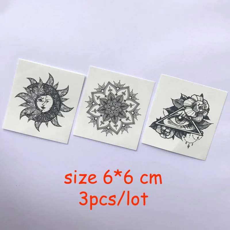 

Temporary Tattoo Water Transfer Tatoo Sticker Tattoo Black Mandala Eye Rose sun flower Tatto Body Art Sexy Tatoo Girl Arm Tatto