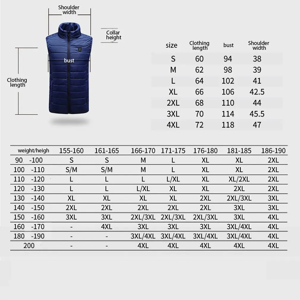 

M09 Usb Heated Vest Electric Heating Vest Thermal Warm Heating Jacket Men Outdoor Winter Fishing Hunting Vest