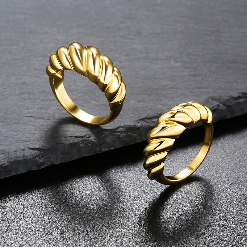 

Simple Twist Thread Ring for Women Fashion Creative Retro Geometric Horn Ring Wedding Party Gifts 2021 New