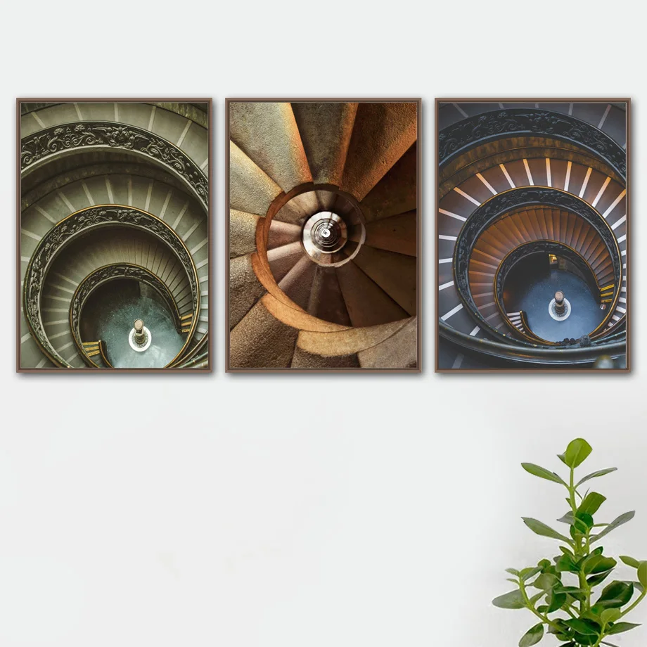 

Spiral Staircase Building Landscape Nordic Poster Wall Art Canvas Painting Wall Pictures For Living Room Home Decor Unframed
