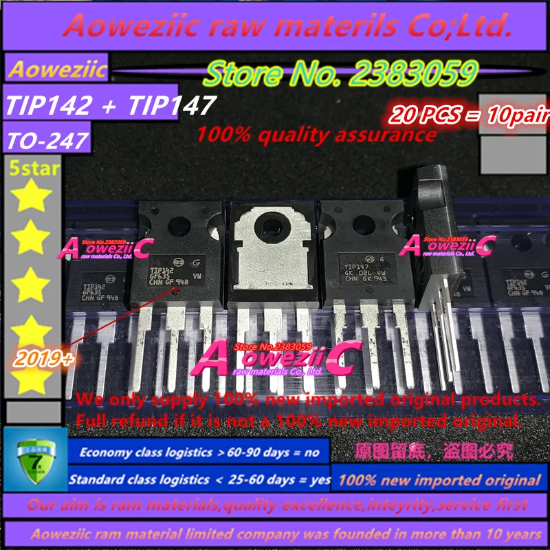 Aoweziic 2019 + 100% новый импортный оригинальный биполярный транзистор TIP142 TIP147 TO-247 NPN