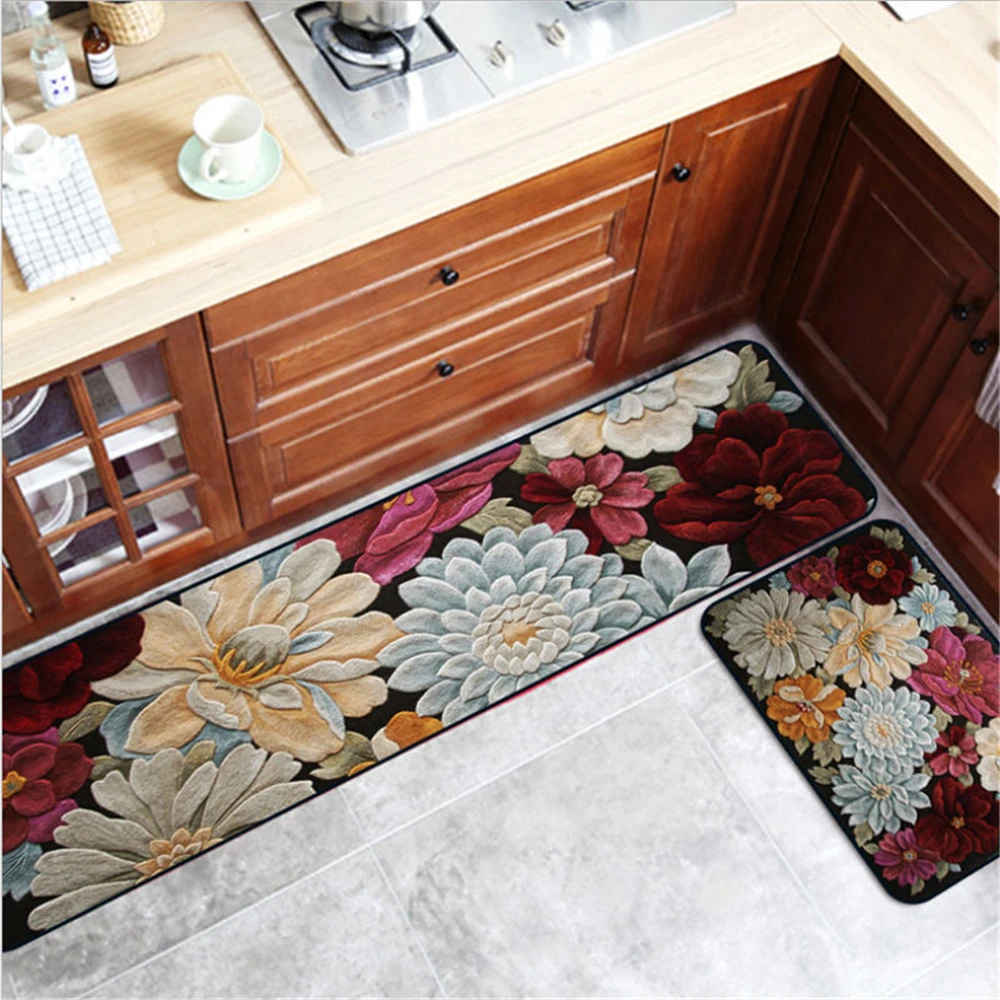 bubble kiss rugs for kitchen american floral printed kitchen mat 40cmx60cm kitchen carpet bathroom rugs corrosion resistant mats free global shipping