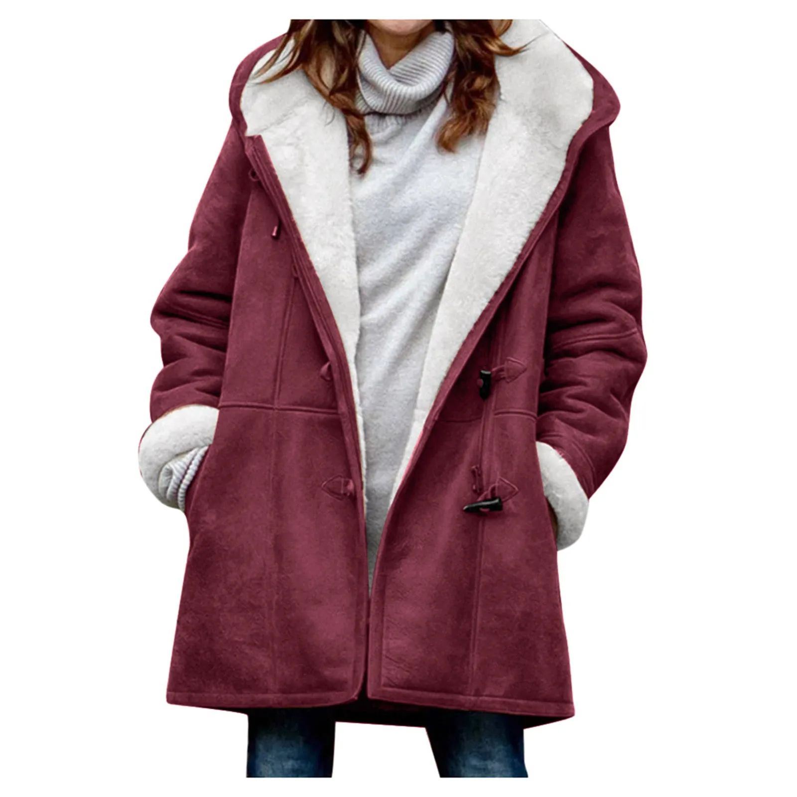 

Womens Loose Jacket Coat Irregular Hem Linen Plus Sizetanic Blouse Coat Oversize Long Sleeve Drawstring Pocket Hoodies D4