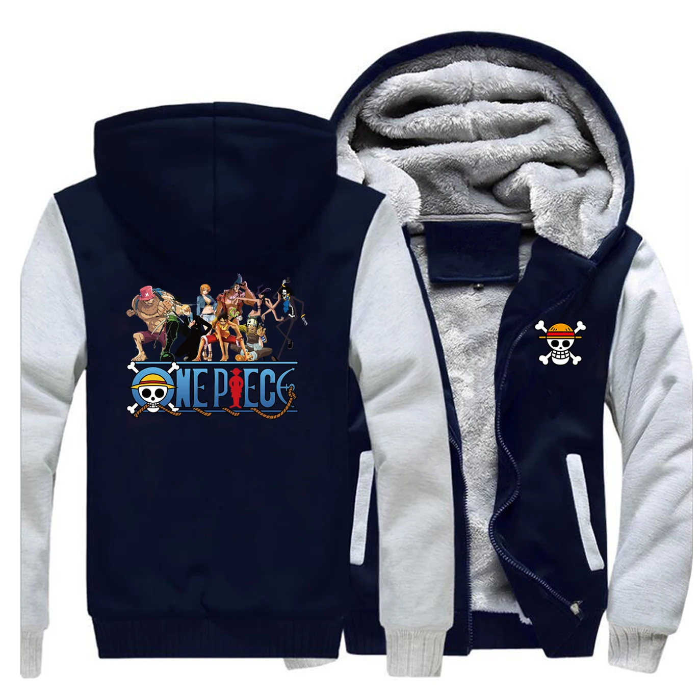 

Hot Sale 2019 New Winter Hoody Cartoon Luffy Japan Anime One Piece Hip Hop Sweatshirt Raglan Mens Streetwear Coat Thick Tops