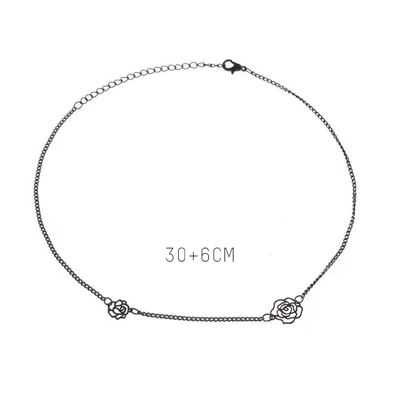 Ожерелье SRCOI с цветком розы милое крутое колье до ключиц вечерние тное