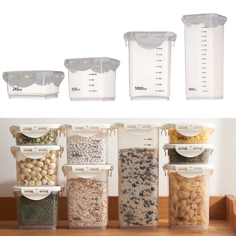 

Food Sealed Jar With Scale Kitchen Storage Cans For Dried Fruit Snacks 240/650/1000/1800ML
