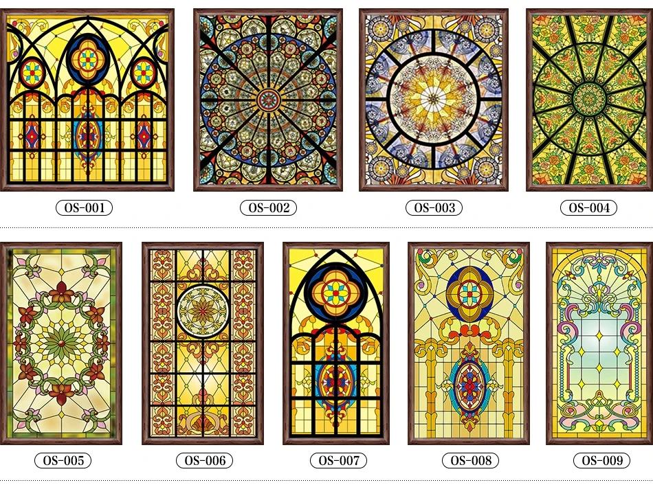 

Custom Size Static Cling Frosted Stained Glass Window Film Church Foil Door Stickers PVC Self-adhesive Window Sticker 91 x 129cm