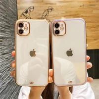 transparent phone case for iphone 11 12 13 pro max x xr xs max 7 8 plus 12 mini se 2020 luxury electroplating frame soft cover