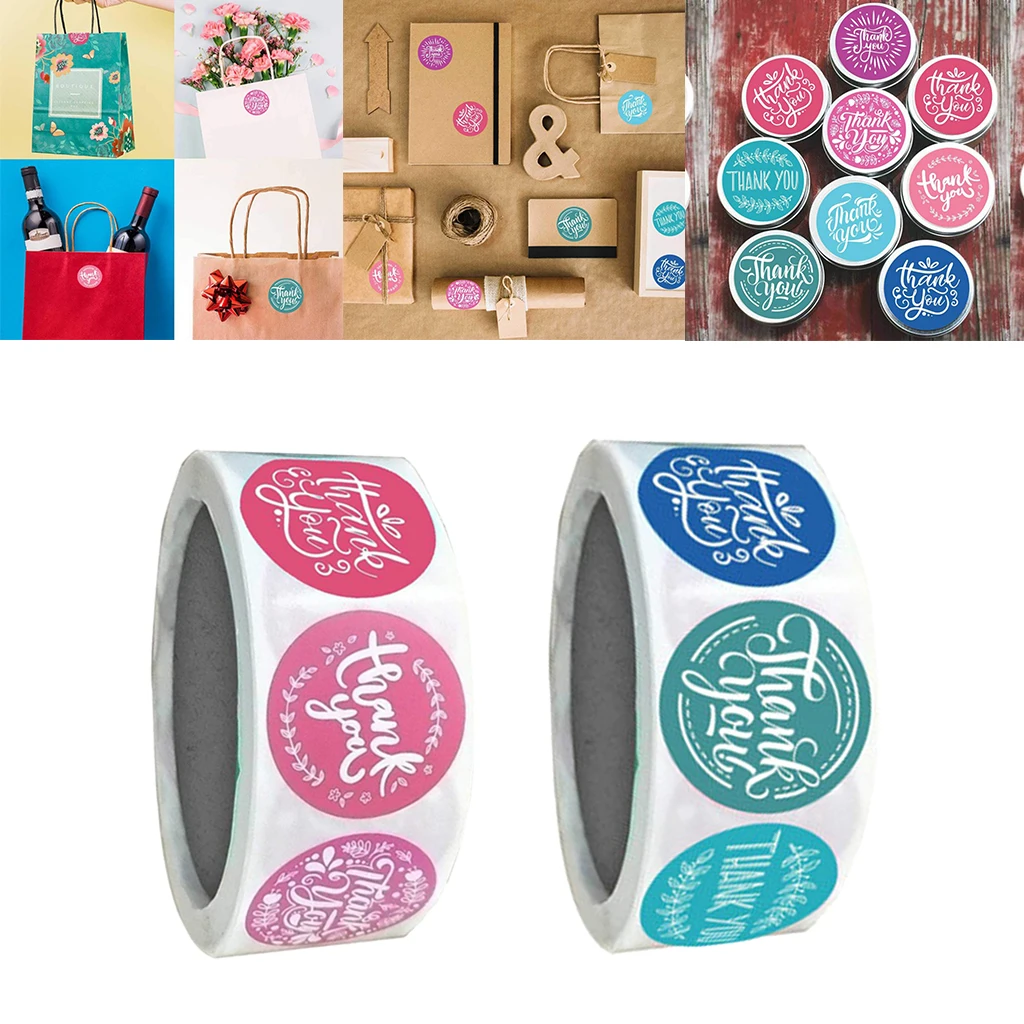 1 &quotкруглая форма спасибо клеевые наклейки этикетки 500 наклеек в рулоне
