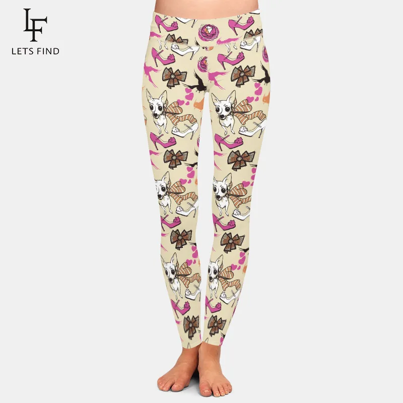 LETSFIND из молочного шелка с принтом 3D собак и модные вещи узор высокой талией