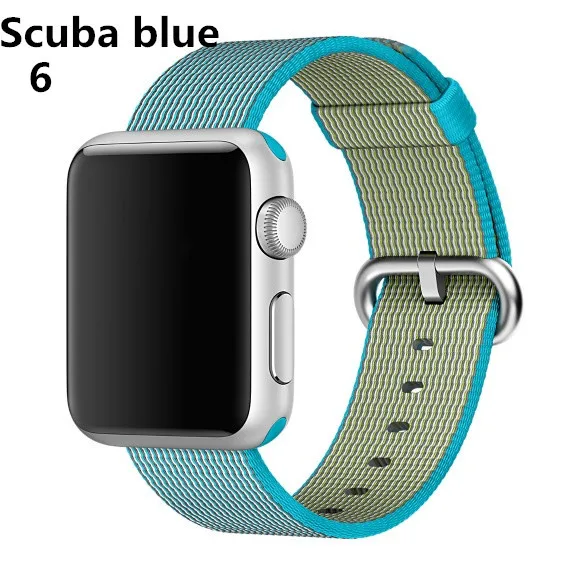 sky blue Ремешок Nato для apple watch, ремешок для apple watch 5, 4, 3, ремешок 44 мм, 40 мм, iwatch, ремешок 42 мм, 38 мм, плетеный нейлоновый браслет pulseira correa - Цвет ремешка: sky blue