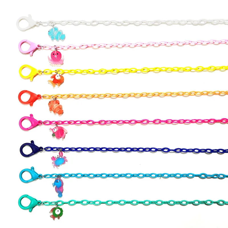 Женская акриловая цепочка для маски милая цепь карамельного цвета с морскими