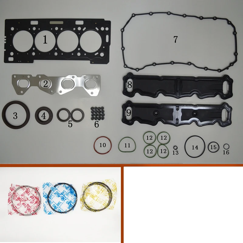 

TU5JP4 N6A NFR NFU полный комплект прокладок поршневое кольцо для Peugeot 206 207 308 грандиозный платный Citroen C4 Berlingo 1.6L