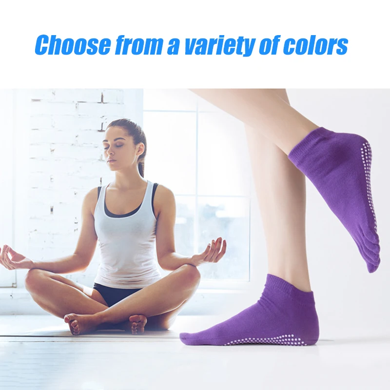 

Women Yoga Socks Non-Slip Floor Socks Five Finger Slipper Pilates Ballet Sock Breathable Professional Dance Socks Feet Protector