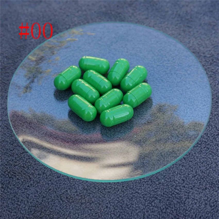 

1000/5000pcs 00# Stout Fatty Refillable Green Hard Gelatin Capsules, Empty Hollow Gelatin Capsules ,joined or Separated Capsules