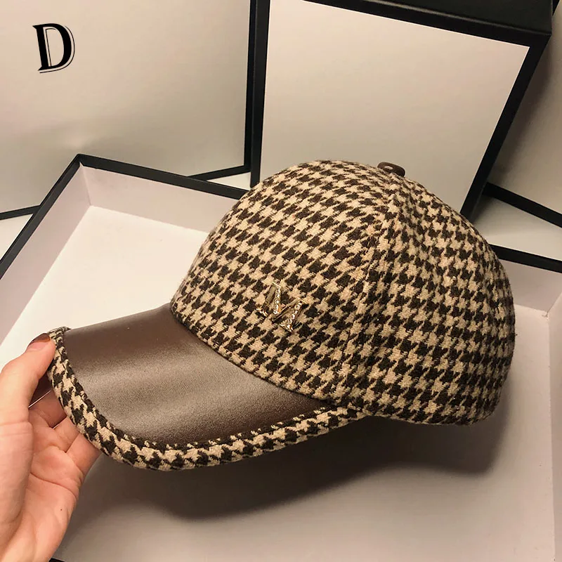 HT084 Wholesale Spring Cotton Cap Baseball Cap Snapback Hat Summer Cap Hip Hop Fitted Cap Hats For Men Women Plaid hat