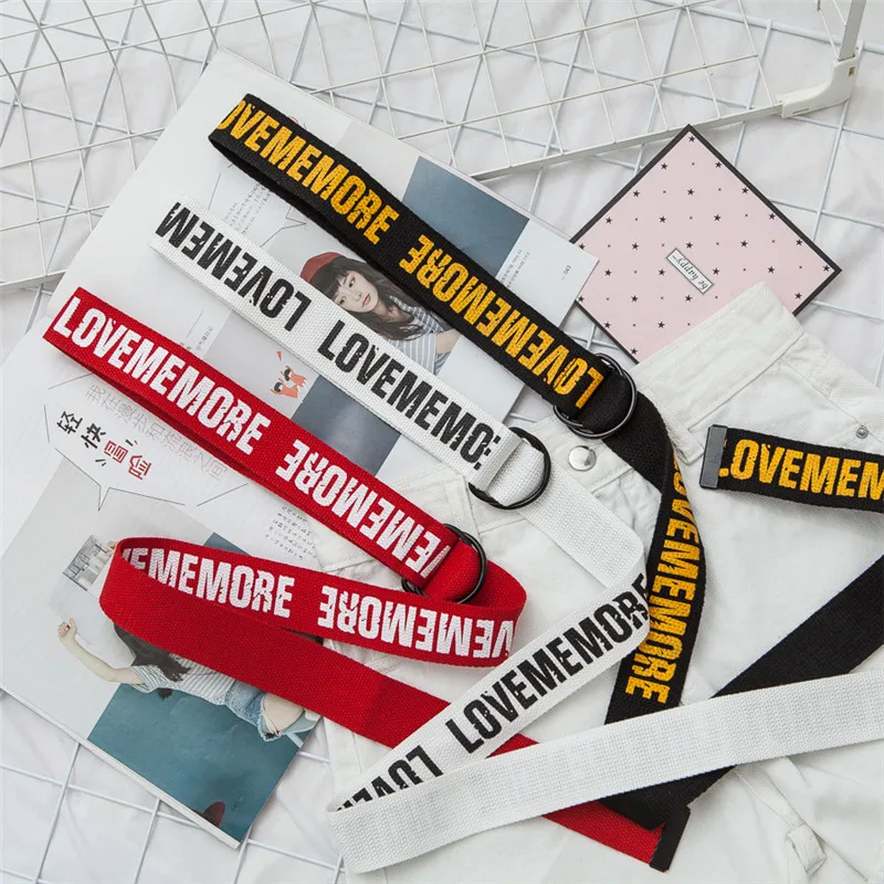 Ремень брезентовый в стиле Харадзюку для мужчин и женщин повседневный аксессуар