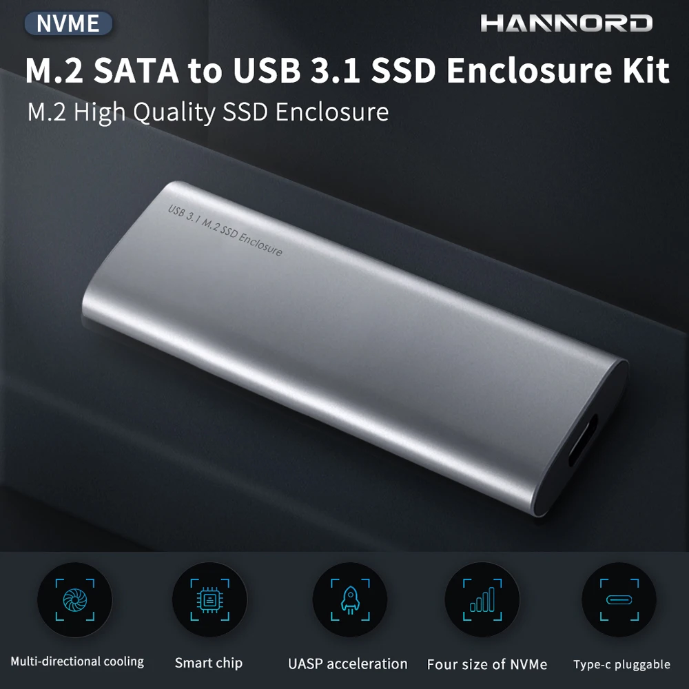 Hannord M2 SSD чехол NVME корпус M.2 для usb type C 3 1 адаптер PCIE SATA M ключ диск коробка |