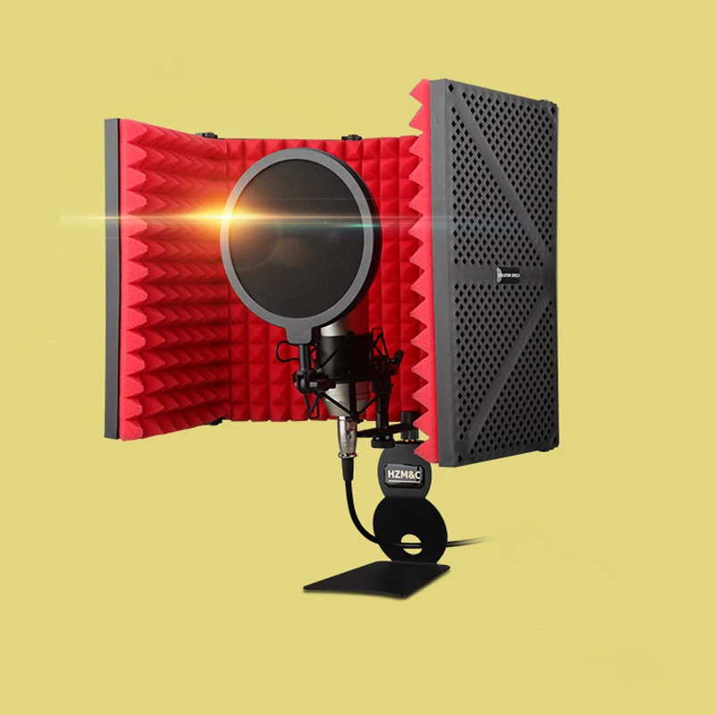 

Microphone isolation cover Portable desktop sound-absorbing foam reflective filter Microphone isolation cover