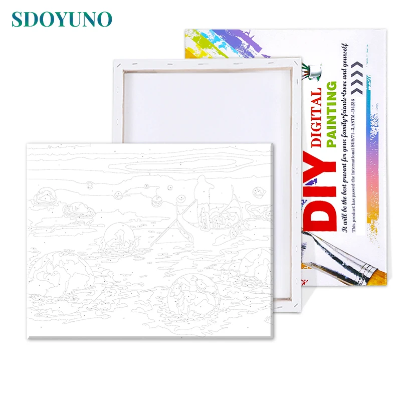 SDOYUNO живопись по номерам на холсте 60x75 см Сова животные картины по номерам раскраска по номерам декор для дома рисование по номерам наборы DIY бескаркасные домашние украшения для взрослых