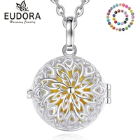 eudora new 18mm flower multicolor harmony ball musical pendant necklace exquisite jewelry creative gift k493n18