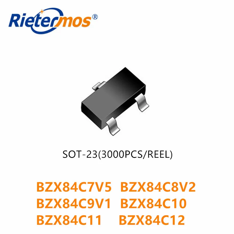 3000 шт. BZX84C7V5 BZX84C8V2 BZX84C9V1 BZX84C10 BZX84C11 BZX84C12 SOT23 | Электроника