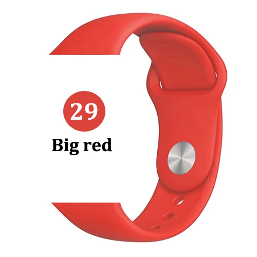 29-Big red Ремешок для apple watch band 4 3 correa iwatch band 42 мм/38 мм 44 мм/40 мм 2 спортивный силиконовый браслет pulseira apple watch аксессуары - Цвет ремешка: 29-Big red
