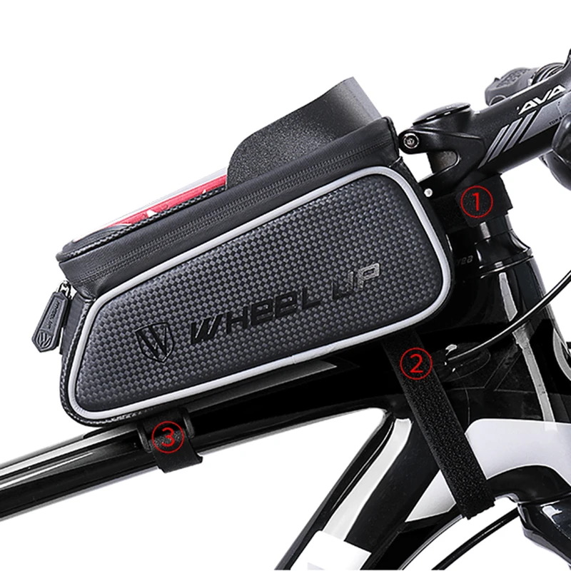 Сумка на переднюю раму велосипеда водонепроницаемая черная вместительная сумка