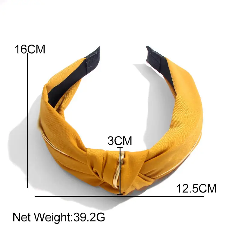 Женский однотонный обруч для волос JJFOUCS ободок с золотистым ободком в Корейском