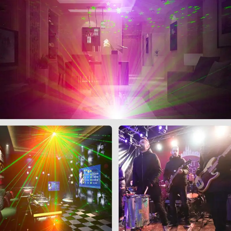 

Mini Voice Control LED Laser Projector Light 60 Patterns USB Rechargeable Bar Club Party DJ Disco Stage Lighting