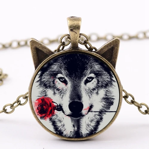 Style 6 SONGDA черное Скандинавское ожерелье Wiccan Wolf подвеска чокер Цепочка Воротник стекло кабошон с фото цепочка массивное ожерелье - Окраска металла: Style 6