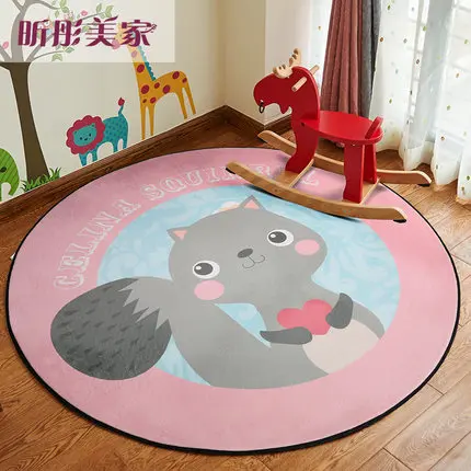HUAMAO Мультяшные животные круглый коврик для гостиной Детская спальня коврики и ковры компьютерный стул напольный коврик ковровое покрытие для раздевалки - Цвет: 16