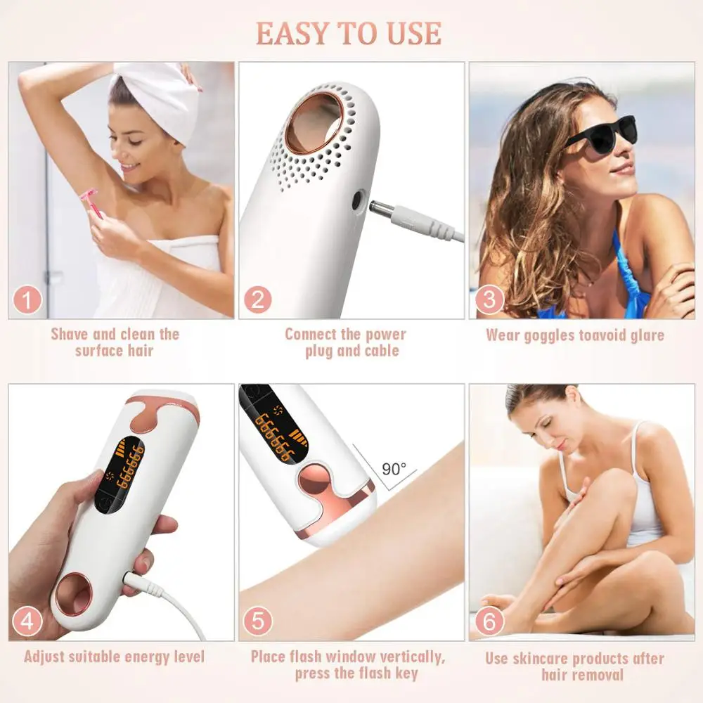 999999 Flashes Hair removal Laser Epilator Permanent IPL Removal Professional Painless epilator for Women Facial body | Бытовая техника