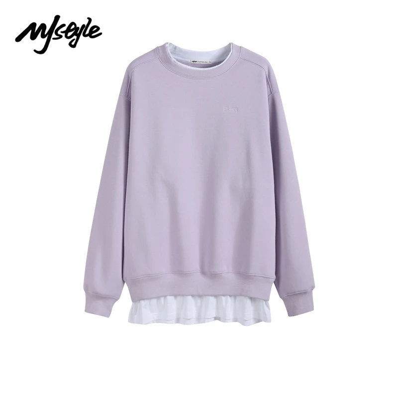 

Mjstyle зимняя женская теплая фиолетовая плюшевая Толстовка для танцора флисовые пуловеры спортивная одежда в Корейском стиле 821180031