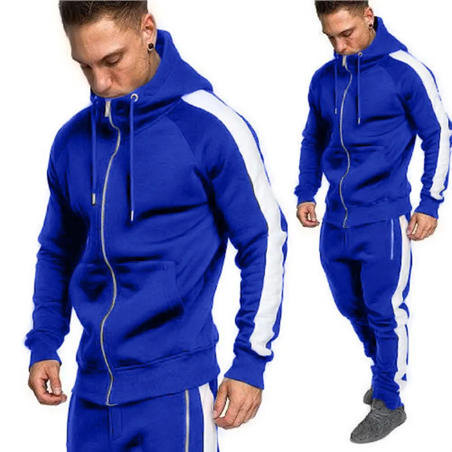 

ZOGAA Men Tracksuits 2 Piece Set Outwear Hoodies + Sweatpants Sports Suit Male Sweatshirts Cardigan Mens Joggers Set Clothing