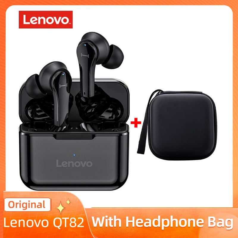 

Беспроводные наушники-вкладыши Lenovo QT82 TWS, спортивные водонепроницаемые наушники-вкладыши с защитой от пота, наушники с шумоподавлением