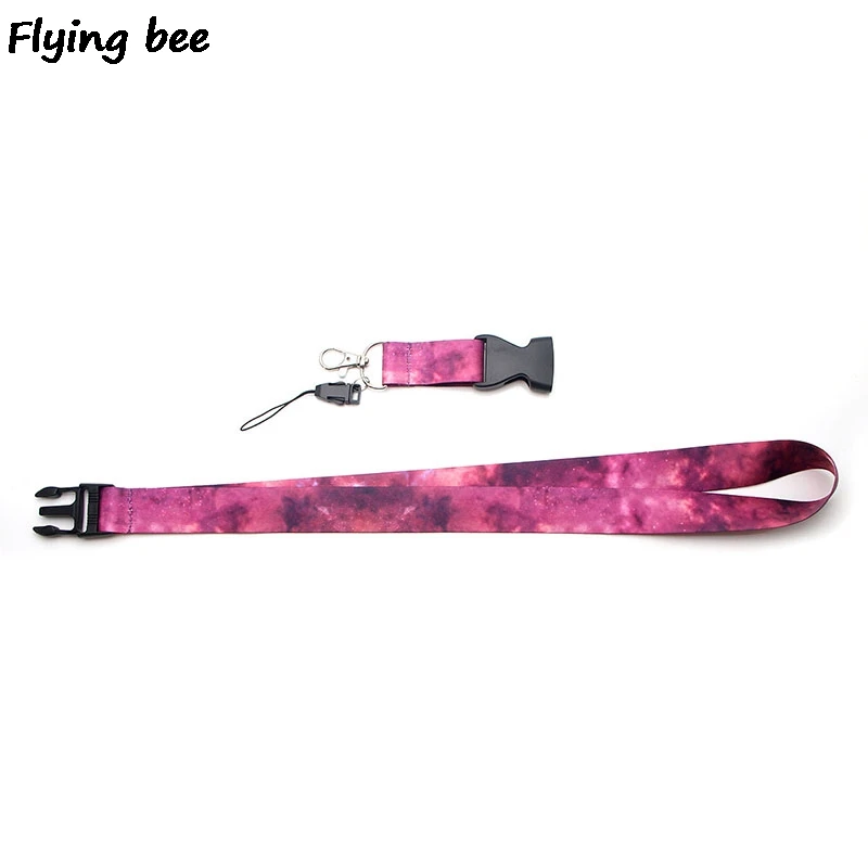 Flyingbee розовый звездное небо шнурок телефон веревочные брелоки для ключей ID карта