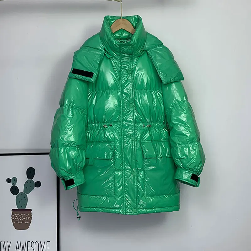 Зимнее пуховое пальто 2021 Женская куртка с капюшоном парка средней длины женская