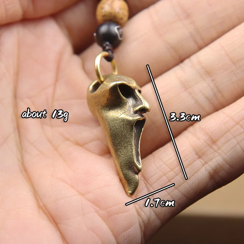 Брелок для ключей в стиле панк ретро латунь мужской череп смерти креативный