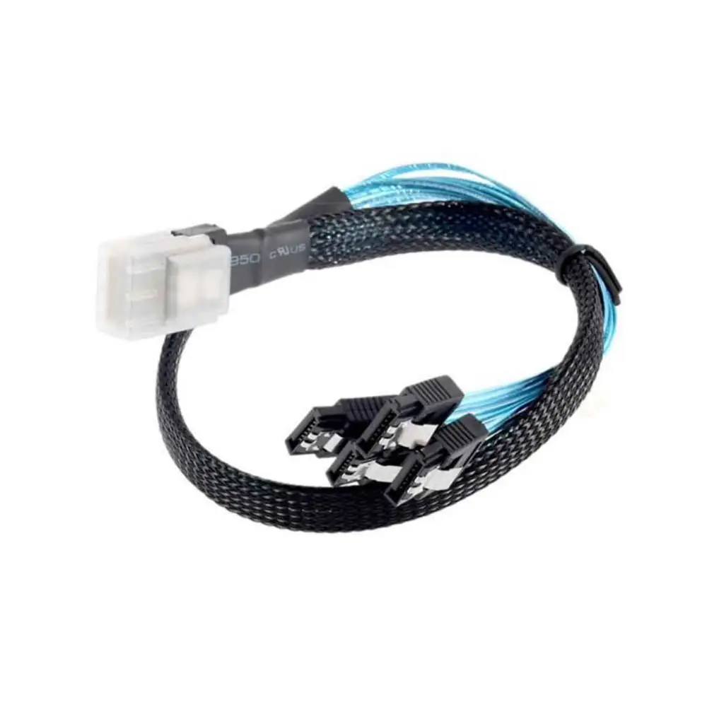Mini SAS 36pin (SFF 8087) штекер с защелкой на 4 x SATA 7pin гнездовой кабель нейлоновой