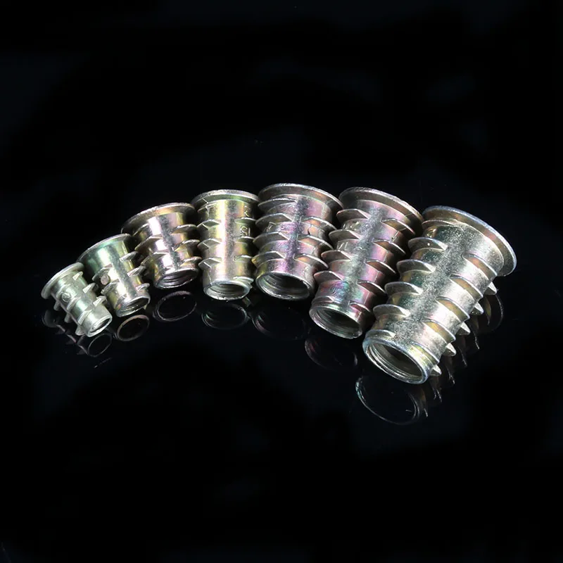 100 шт. Резьбовая шестигранная вставка Гайка Отвертка древесина винт латунные