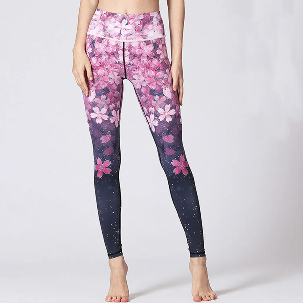 

Леггинсы женские с высокой талией, пикантные эластичные штаны с принтом, с завышенной талией, для бега, фитнеса, спортивные штаны пуш-ап