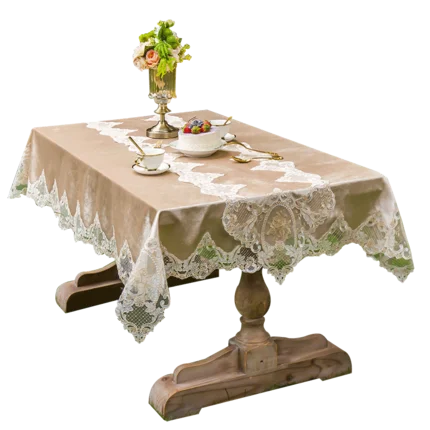 Европейская роскошная скатерть с вышивкой для обеденного стола бархатная