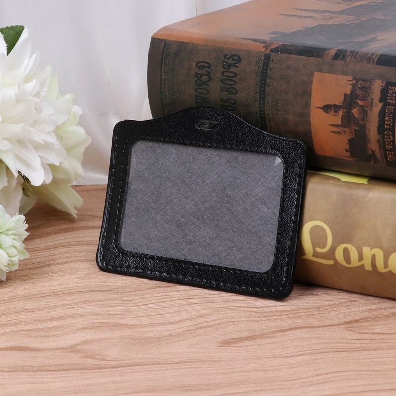 

50LD ID Window Business Work Card ID Badge Holder Case Badge Horizontal Type