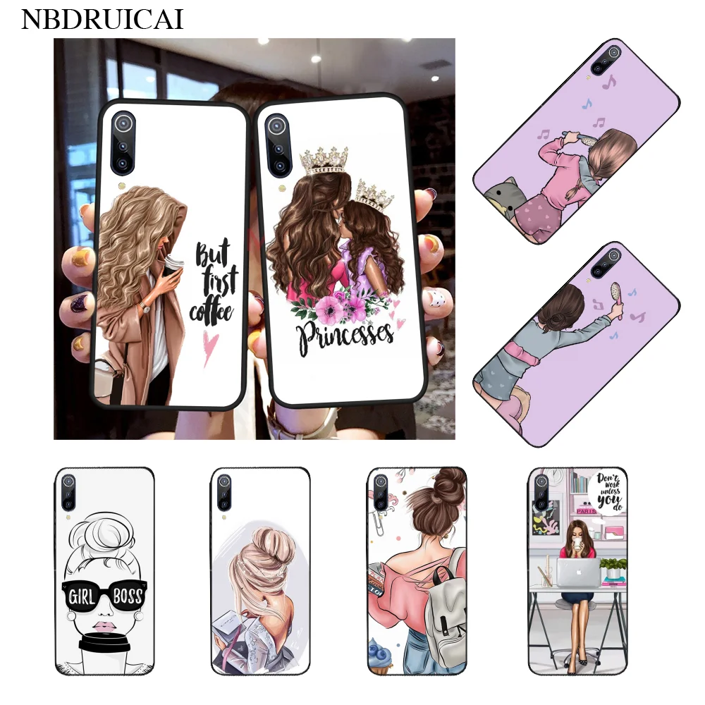Женский чехол для телефона NBDRUICAI Princess Boss Coffee Xiaomi 8 9 se 5X Redmi 6pro 6A 4X 7 5plus note 5