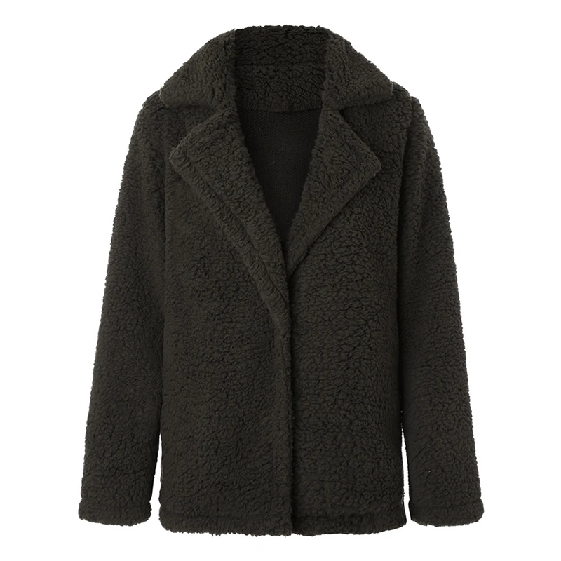 

Women Winter Thicken Faux Jacket Fur Loose Casual Wool Coat New Fashion Vintage Plaid Woolen Outerwear Europe America Hot Plush