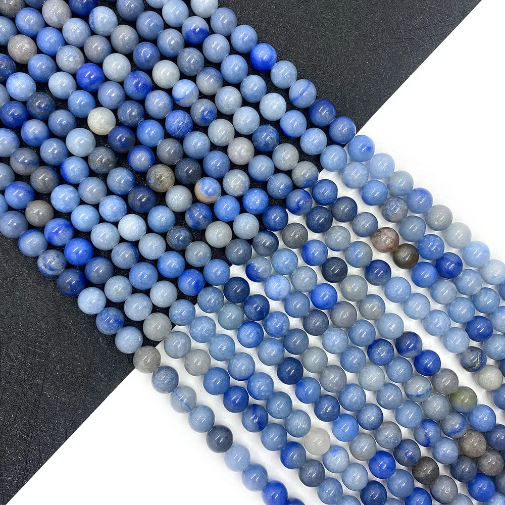 

Wholesale Natural Blue Aventurine Beads Round Jewelry Making DIY Charm Exquisite Bracelet Accessory Gift 6mm 8mm 10 mm
